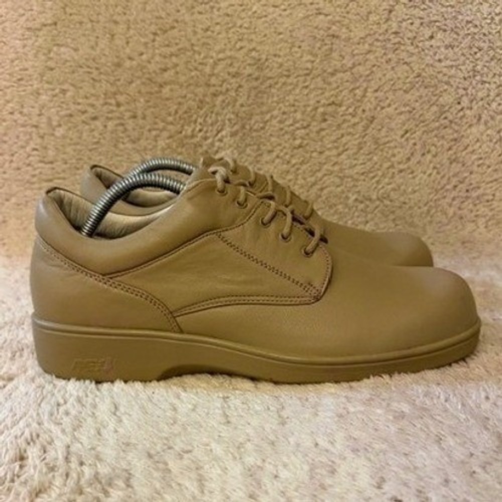 Apex Ambulator Taupe Lace-up Leather Oxford Walking Shoes B2400W Womens Size 10